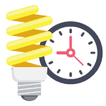 Light bulb with clock