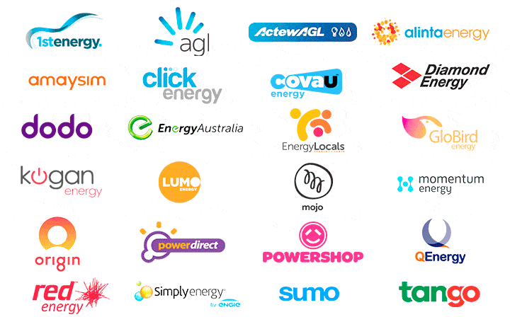 WATTever compares 45 electricity retailer including AGL, Origin Energy and Energy Australia plus 1st Energy, ActewAGL, Alinta Energy, Amaysim, Amber, Blue NRG, click energy, Covau, Commander, DC Power Co, Diamond Energy, Discover Energy, dodo power, Elysian Energy, Energy Locals, Enova Energy, ERM Power, Future-X, GloBird Energy, Kogan Energy, LPE, Lumo Energy, Mojo Power, Momentum Energy, Next Business Energy, Pooled Energy, Powerclub, Powerdirect, Powershop, QEnergy, Red Energy, ReAmped Energy, Simply Energy, Sumo Power and Tango Energy