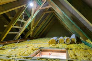 Ceiling insulation reduces heating and cooling costs